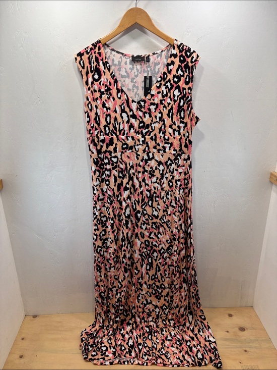 Apt. 9 Dresses & Skirts - Sleeveless Pink & Black Leopard Print V-Neck Relaxed Fit Maxi Dress